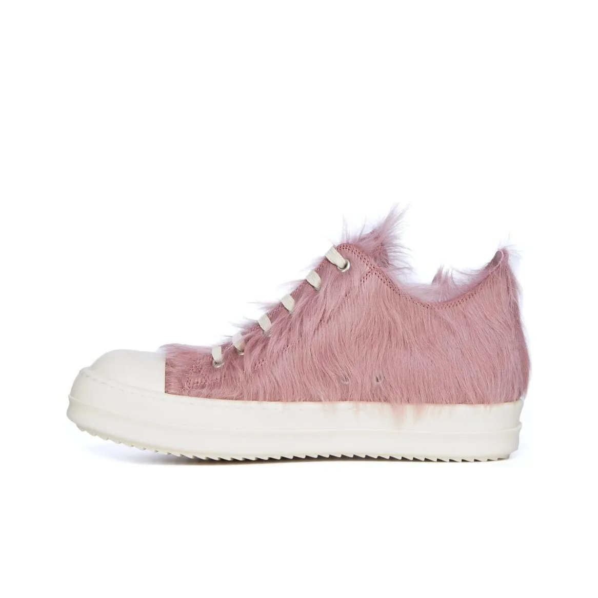 RICK OWENS Faux fur Lace up Sneakers