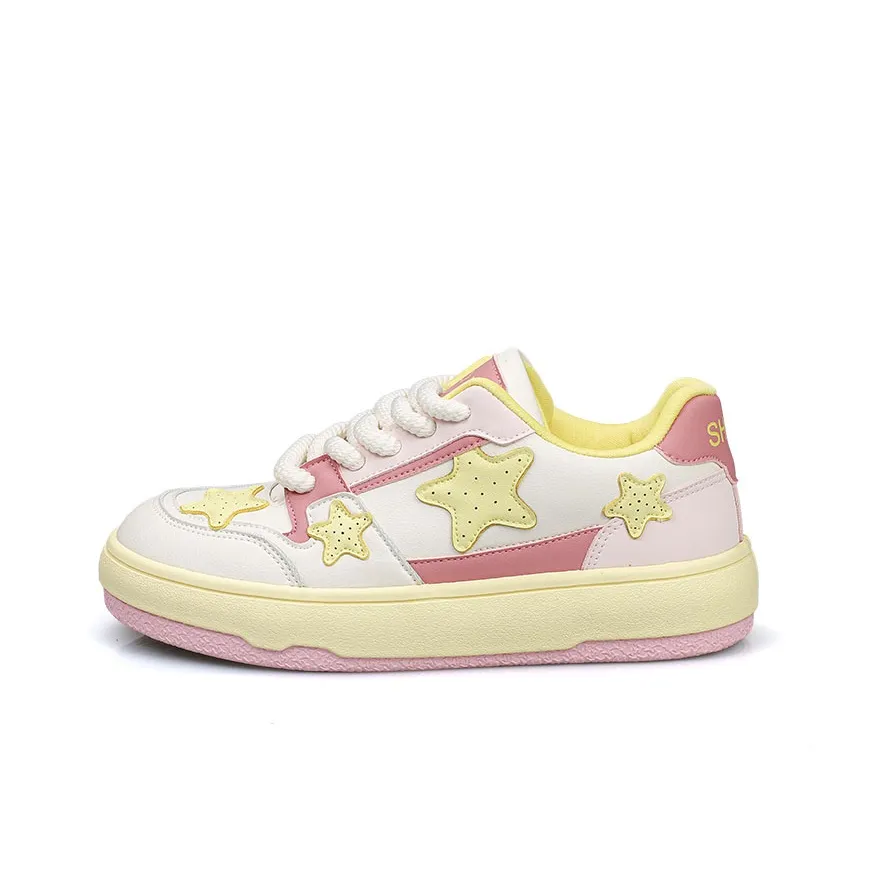 B10CROWN Anti Slip Wear Resistant Low Top Skateboard Shoes Women's Cherry Blossom Pink