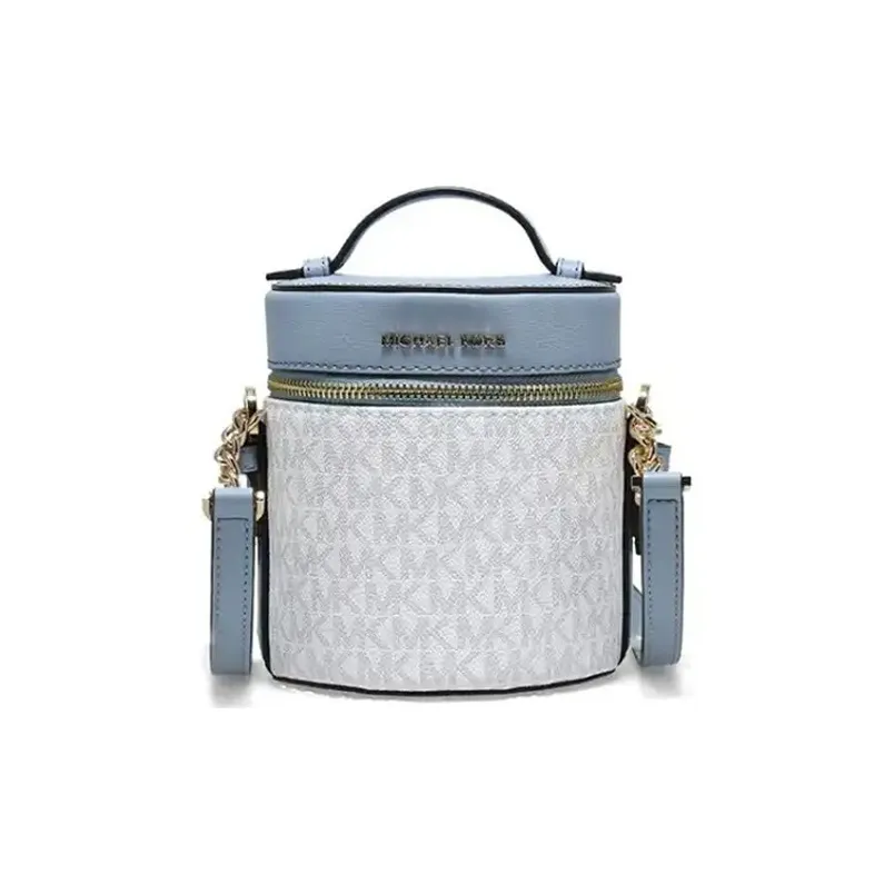 MICHAEL KORS Rose Artificial Leather Handbag, Shoulder Bag, Box Bag, Crossbody Bag Small Size Women's Blue & White