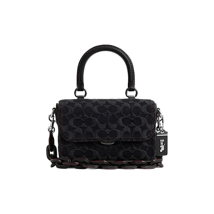 COACH Rogue Fabric Shoulder Bag Crossbody Bag Handbag Small Size Women's Black