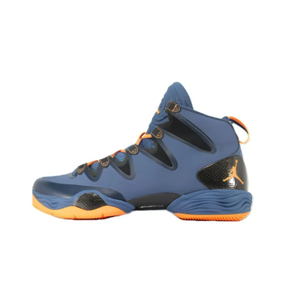 Jordan Air Jordan 28 Cushioning, Wear Resistant Mid Top Vintage Basketball Shoes Men's Blue