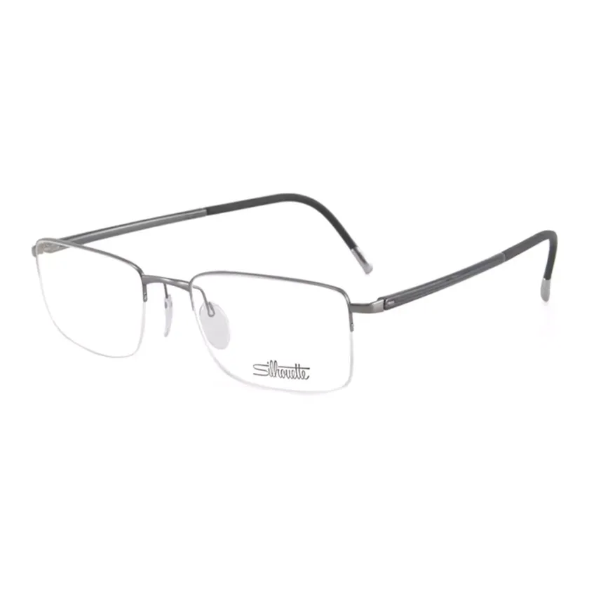 SILHOUETTE High Tech Titanium Browline Eyeglass Frames Men's Gray