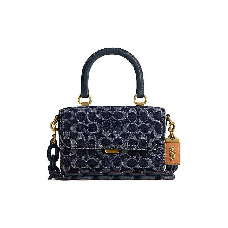 COACH Rogue Fabric Shoulder Bag Crossbody Bag Handbag Small Size Women's Blue