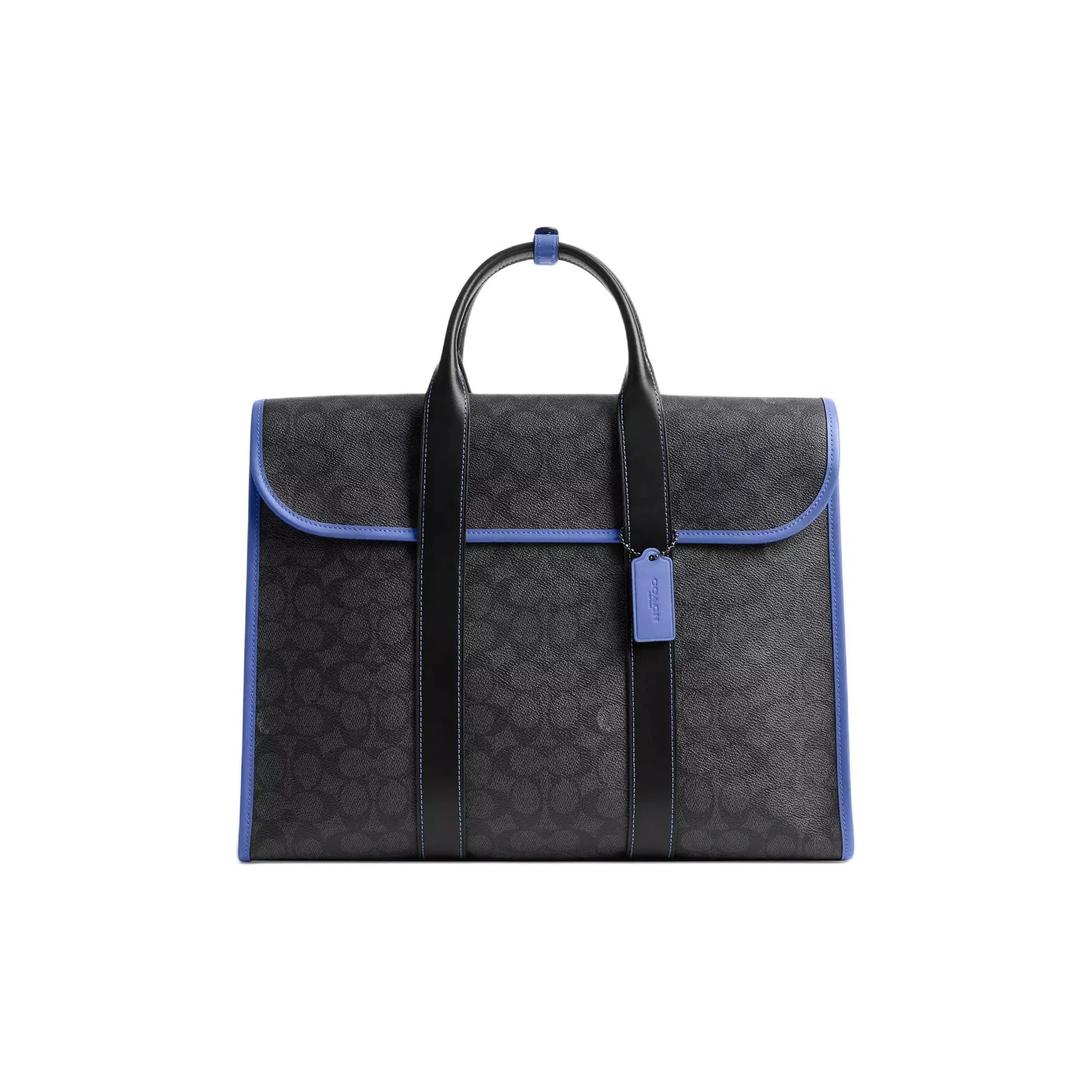 COACH Gotham Покрытый холст Доска для ноутбука Сумка Большая Мужская Уголь и Черника