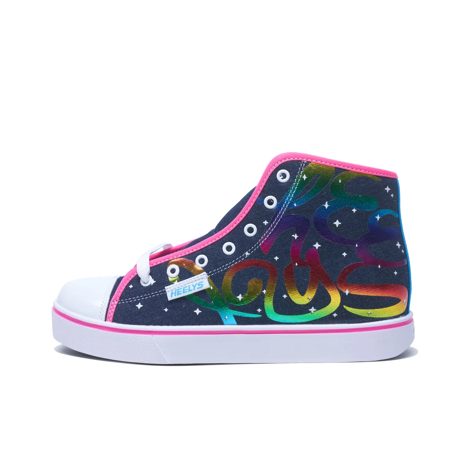 HEELYS VELOZ Strutting Shoes Anti Slip Wear Resistant High Top Casual Shoes Women's Silver
