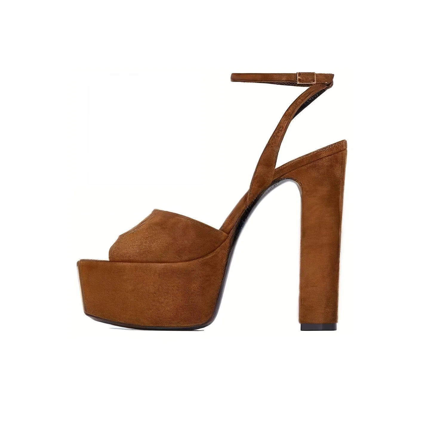 SAINT LAURENT Jodie Platform Sandals Brown Women's