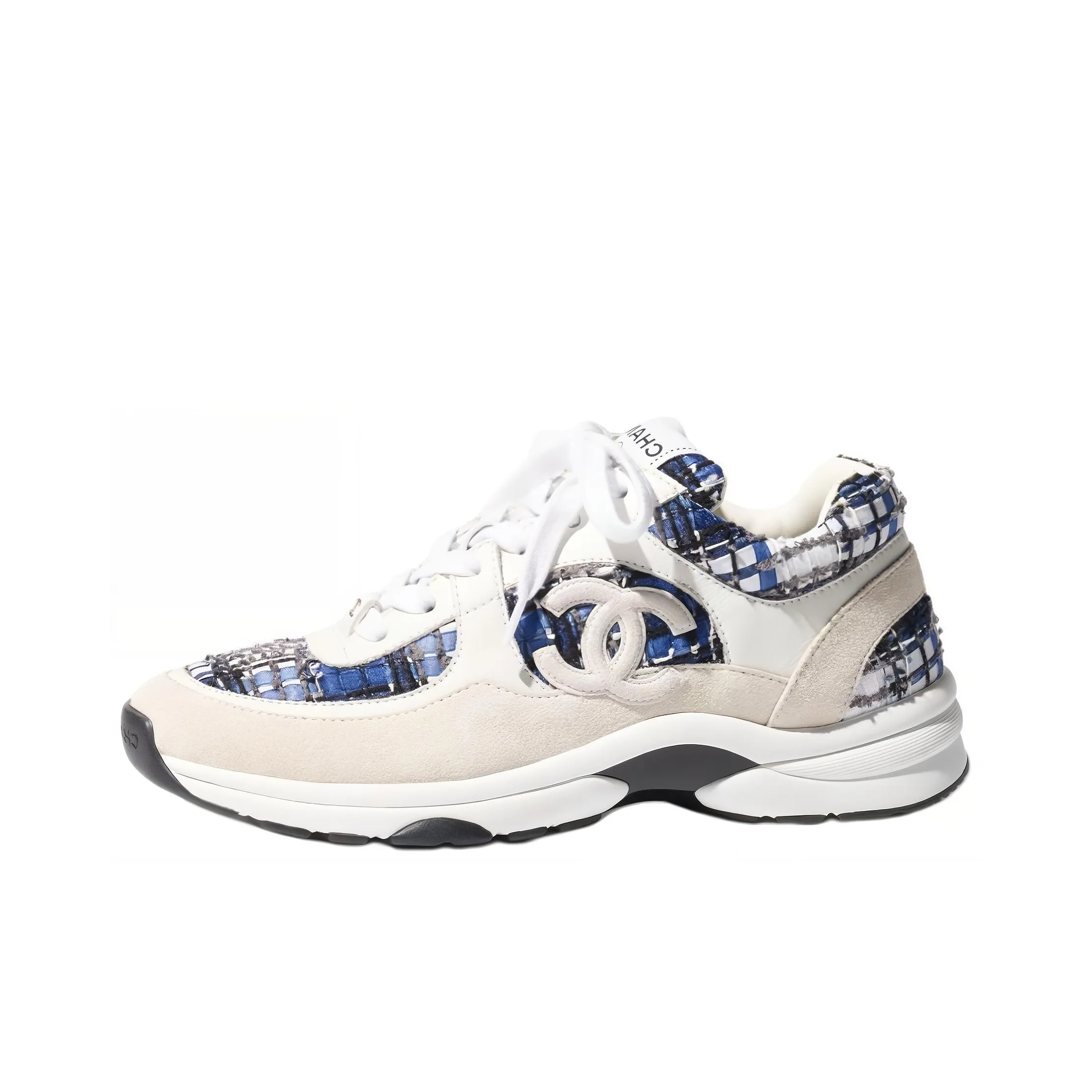chanel leather Sneaker 'Dark Blue Tweed'