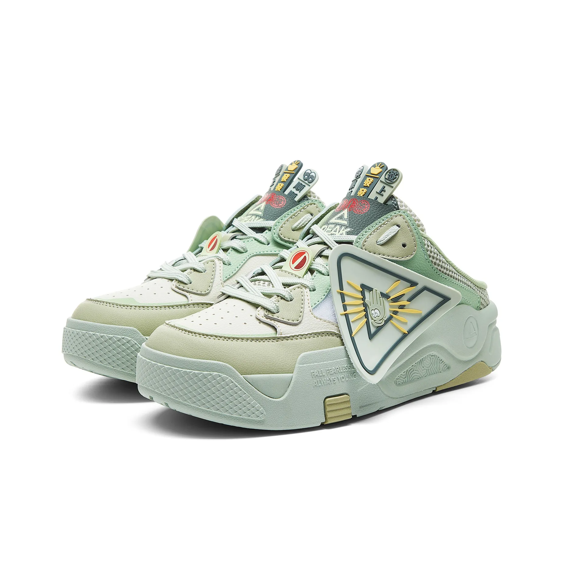 PEAK Skateboard Shoes Men's Low Top Bean Sprout Green
