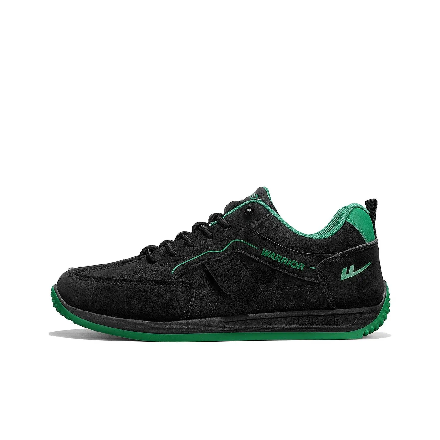 Warrior Slip-resistant Abrasion-resistant Lightweight Low-Top Skateboarding Shoes Men's Black Green Warrior Противоскользящие Устойчивые к износу Легкие Низкие Кроссовки для скейтбординга Мужские Черные Зеленые