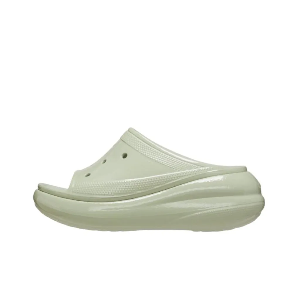 Crocs Crush High Shine Slides 
Light Green
 Women
s