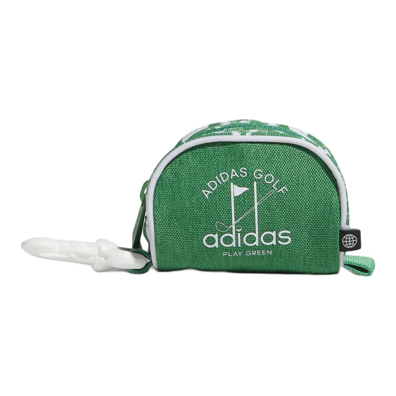 Adidas Recycled Polyester Plain Weave Fabric Storage Bag Unisex Green & White