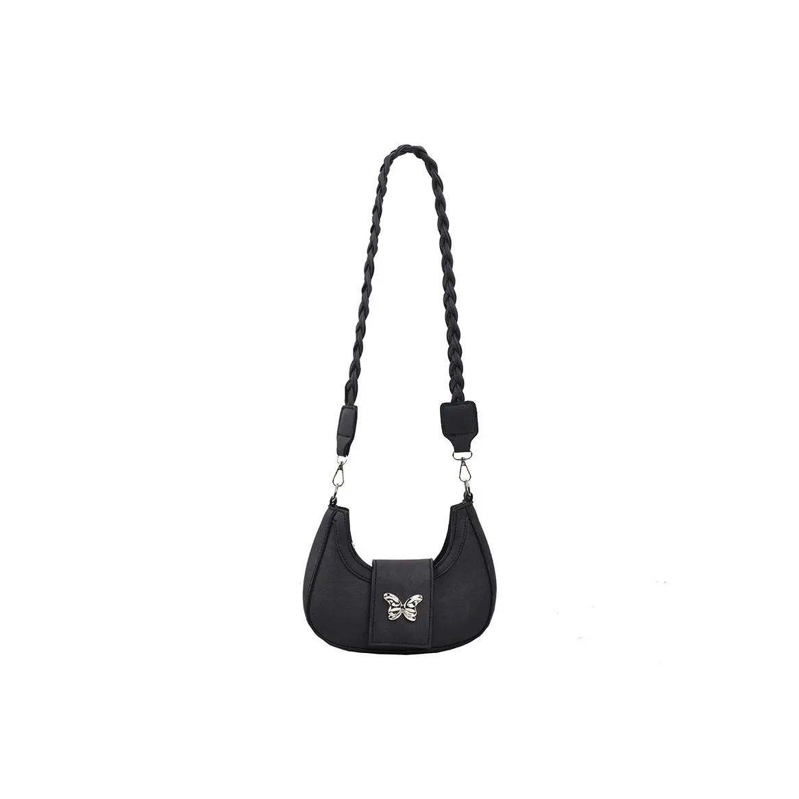 Meow In The Grass PU Butterfly Bag, Crescent Shoulder Bag, Crossbody Bag Trumpets Women's Green/Black/White/Blue