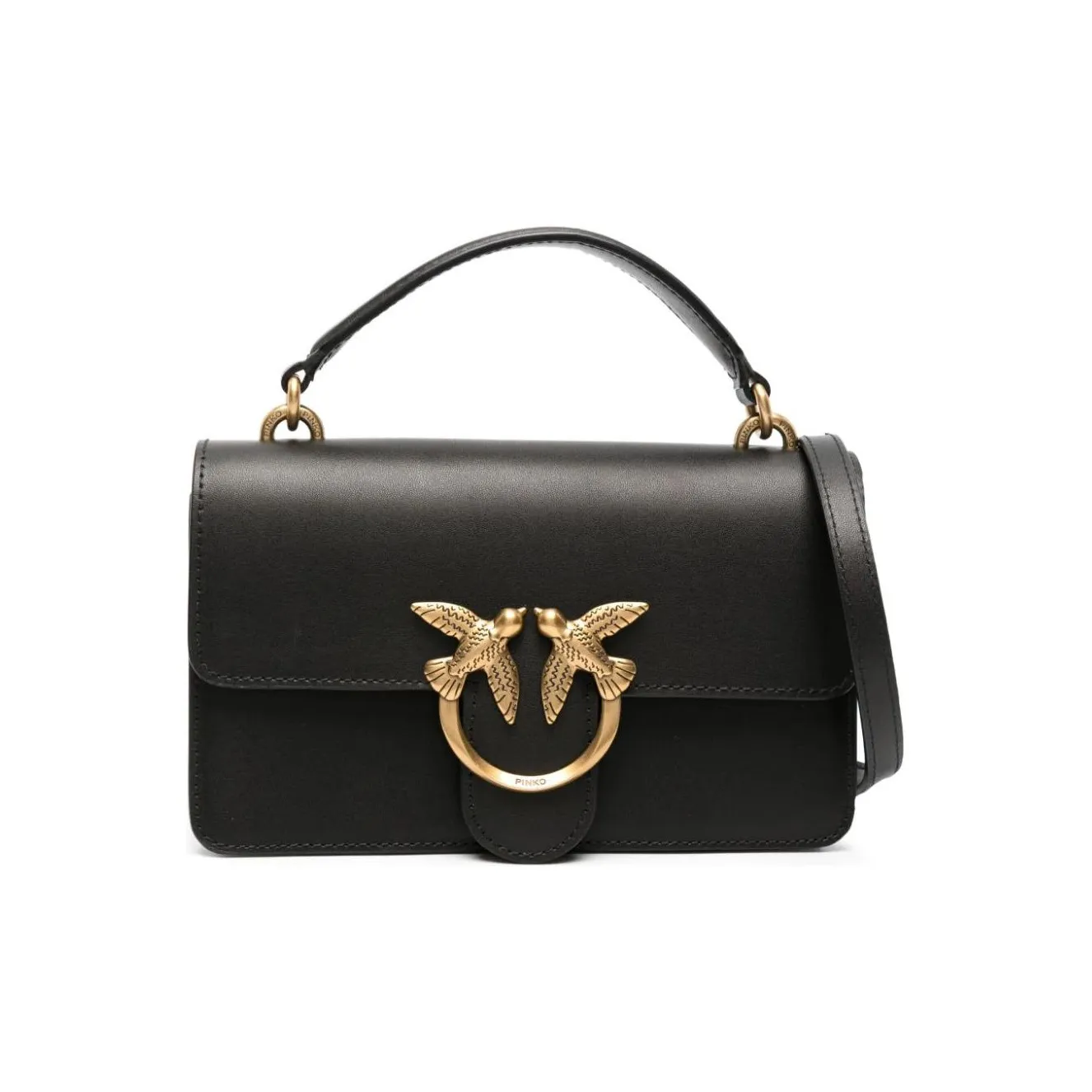 PINKO Телячья кожа Сумка Сумка через плечо Сумка через плечо Мини Женская Черная