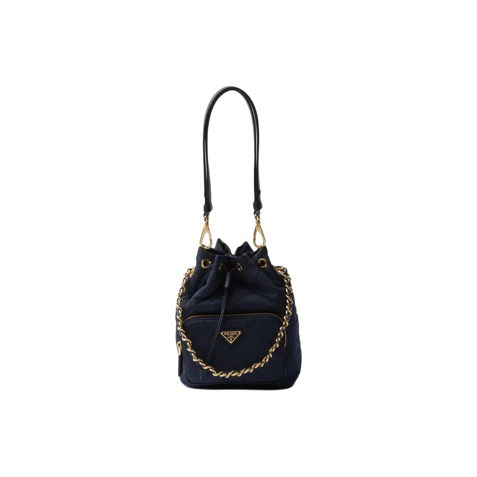 PRADA Re Nylon Fabric Bucket Bag, Crossbody Handbag, Shoulder Bag Women's Blue