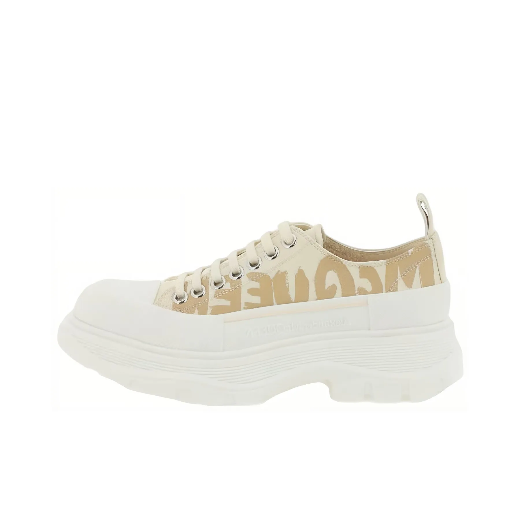 Alexander McQueen Tread Slick Low Lace Up Beige Women's