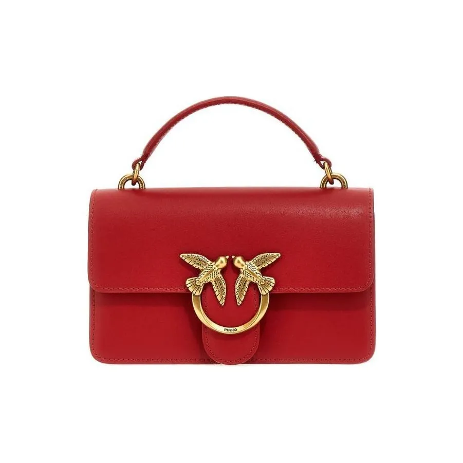 PINKO Love Series Телячья кожа Сумка через плечо Сумка Мини Женская Красная