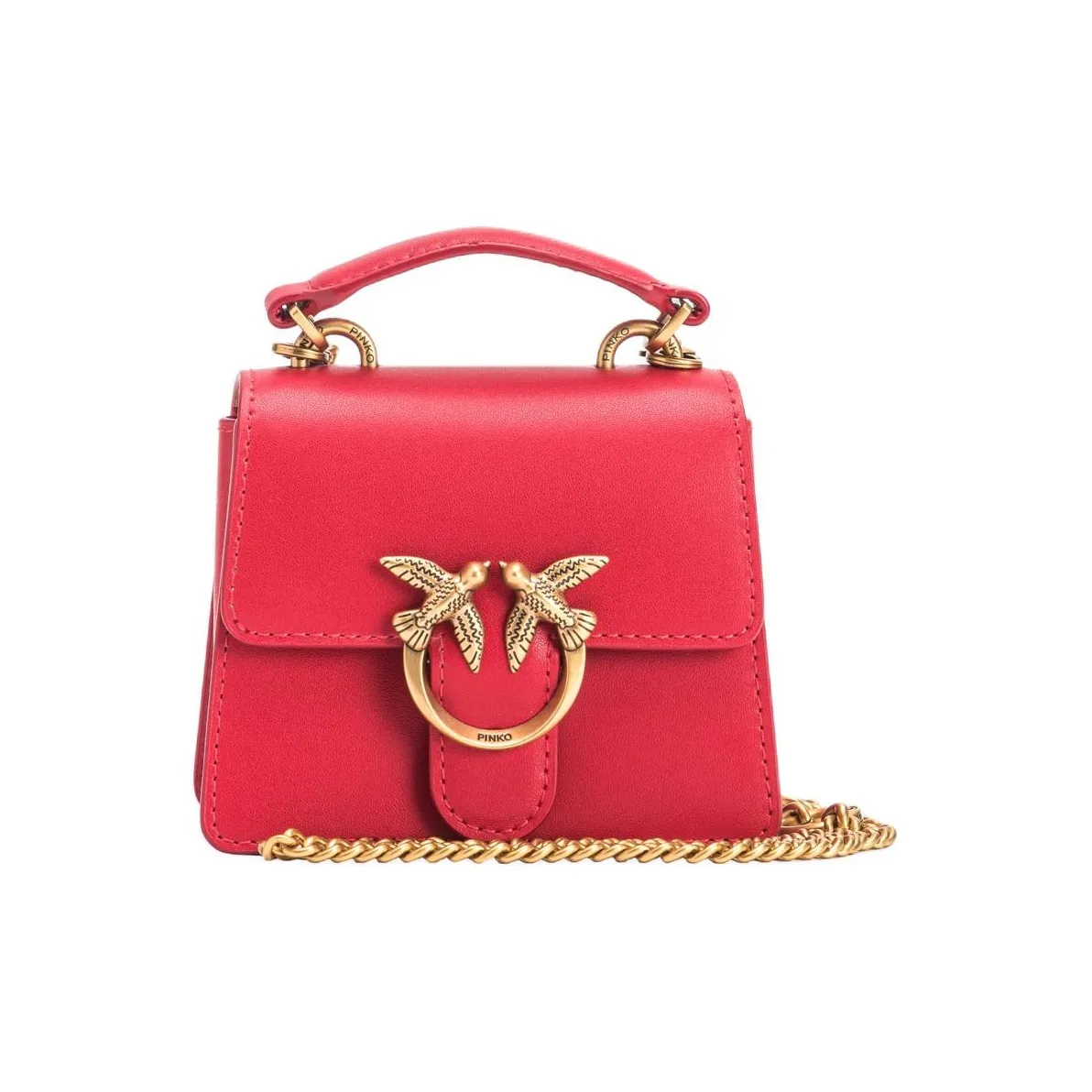 PINKO Love Series Мягкая кожа Сумка Сумка через плечо Женская Красная