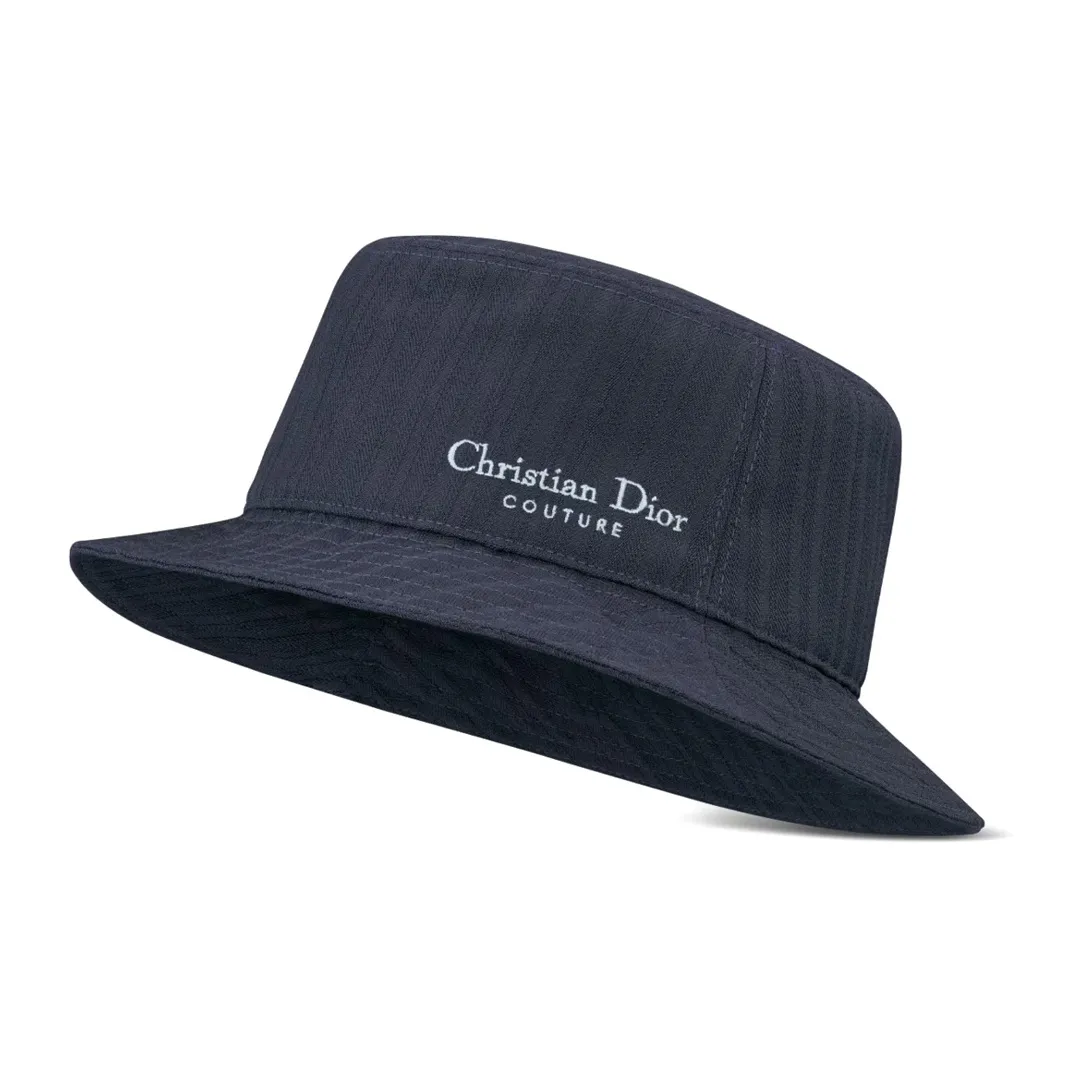 DIOR Sheep Wool Bucket Hats Men's Marine Blue
