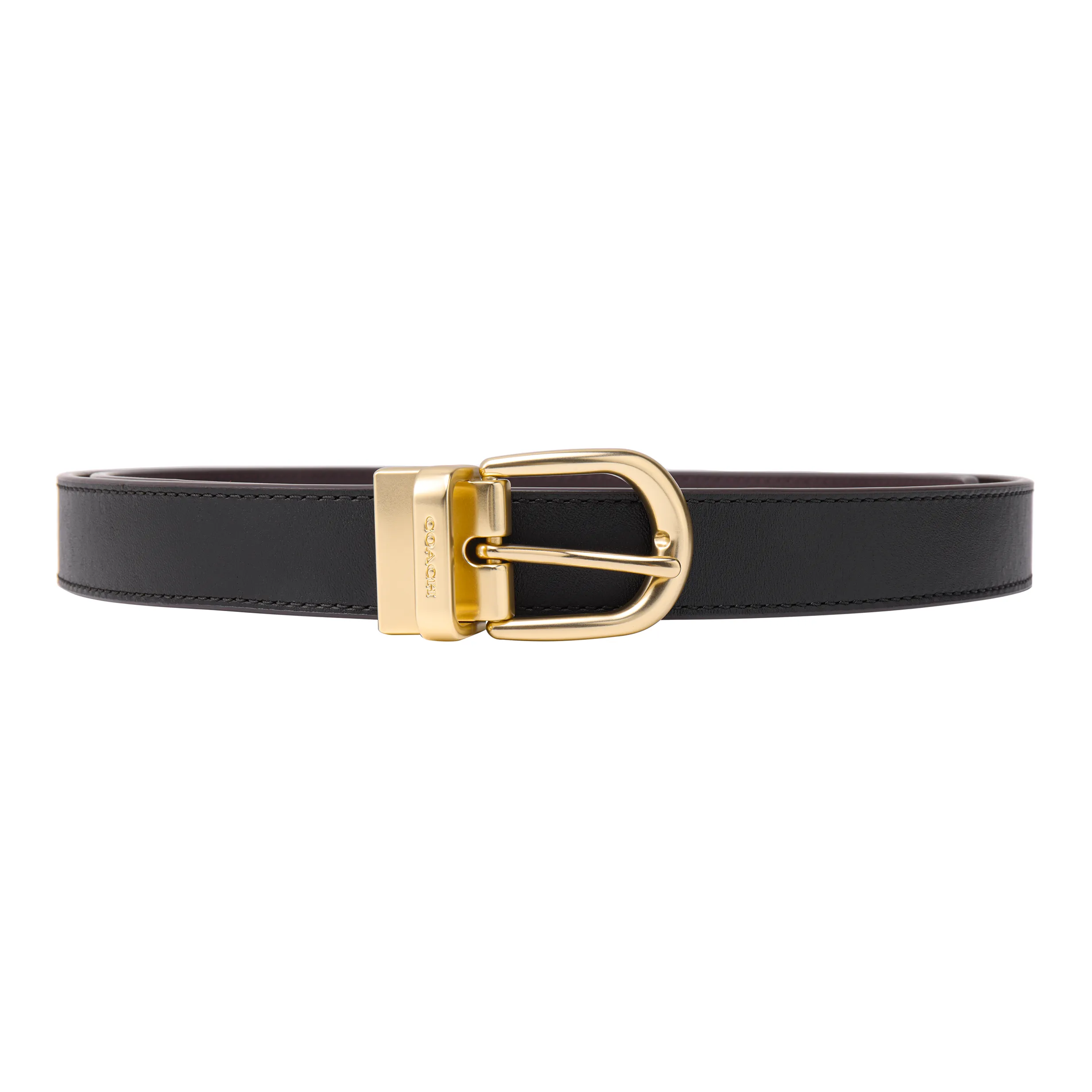 COACH Cow Leather Belts Women's Black Width  2.5cm