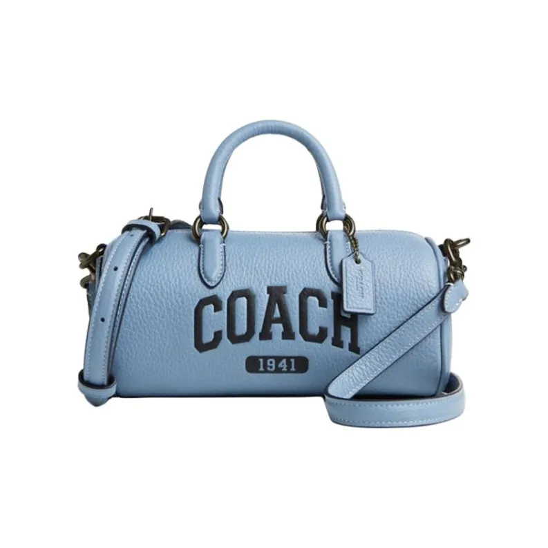 COACH Rowan кожа Бостон Сумка через плечо Сумка через плечо Женская Синий