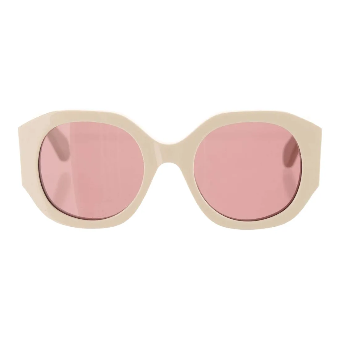 Chloe Recycled Acetate Round Sunglasses Women's Beige