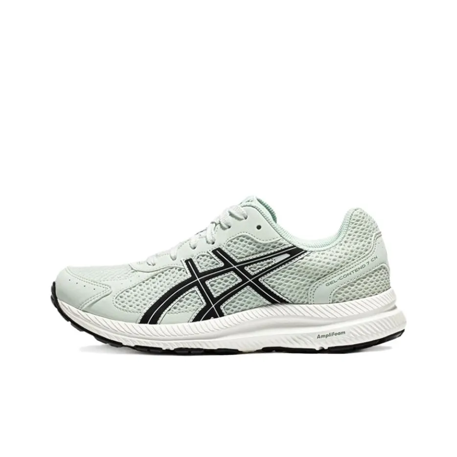 Asics Gel Contend 7 Cushioned Wear Resistant Breathable Rebound Low Top Training Running Shoes Women's Cyan Black