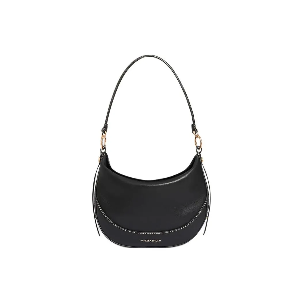 Vanessa Bruno Cow Leather Crescent Shaped Bag, Shoulder Bag, Crossbody Bag, Handbag Mini Women's Black