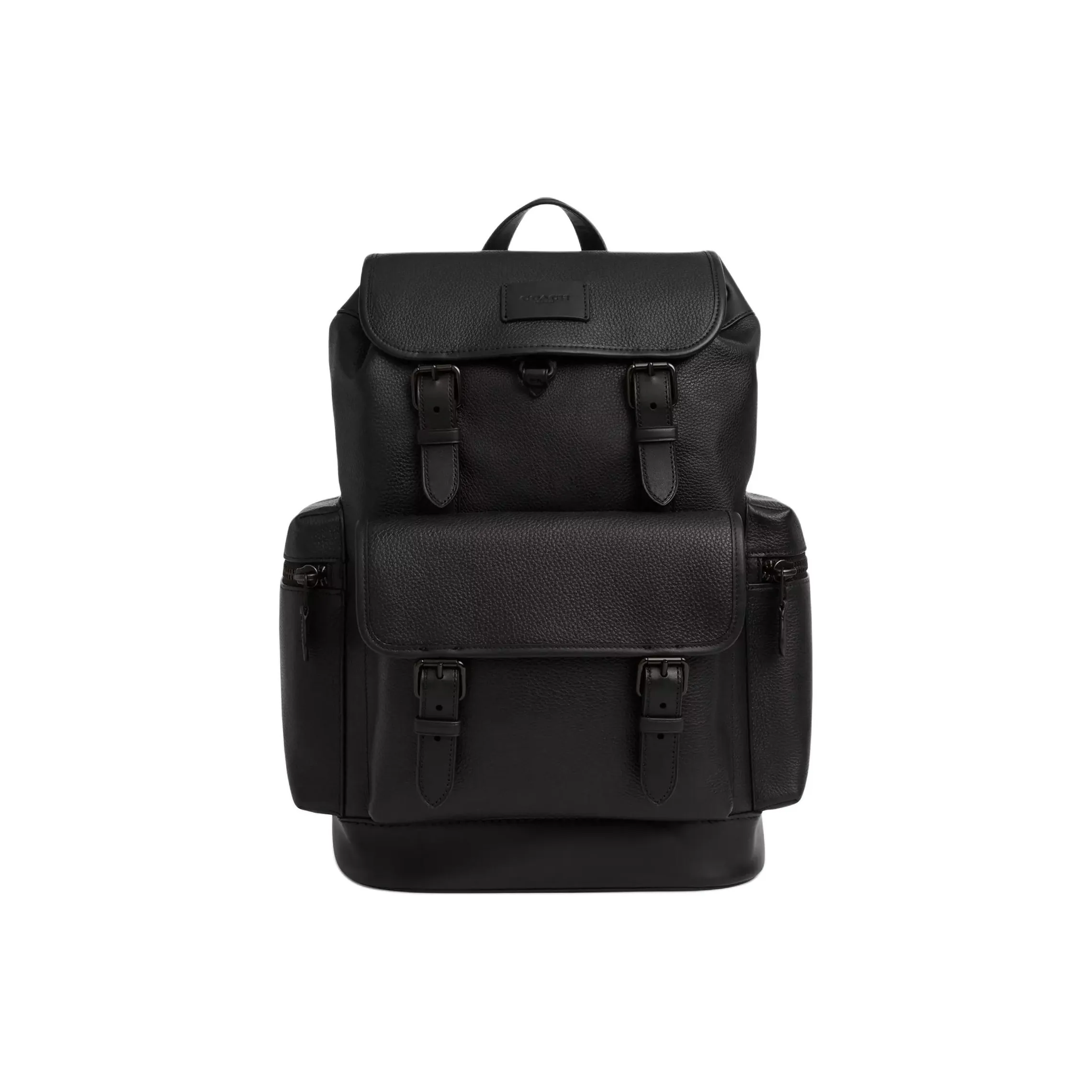 coach marrone Sprint Leather Patchwork Calfskin Backpack Large Size Men's Black