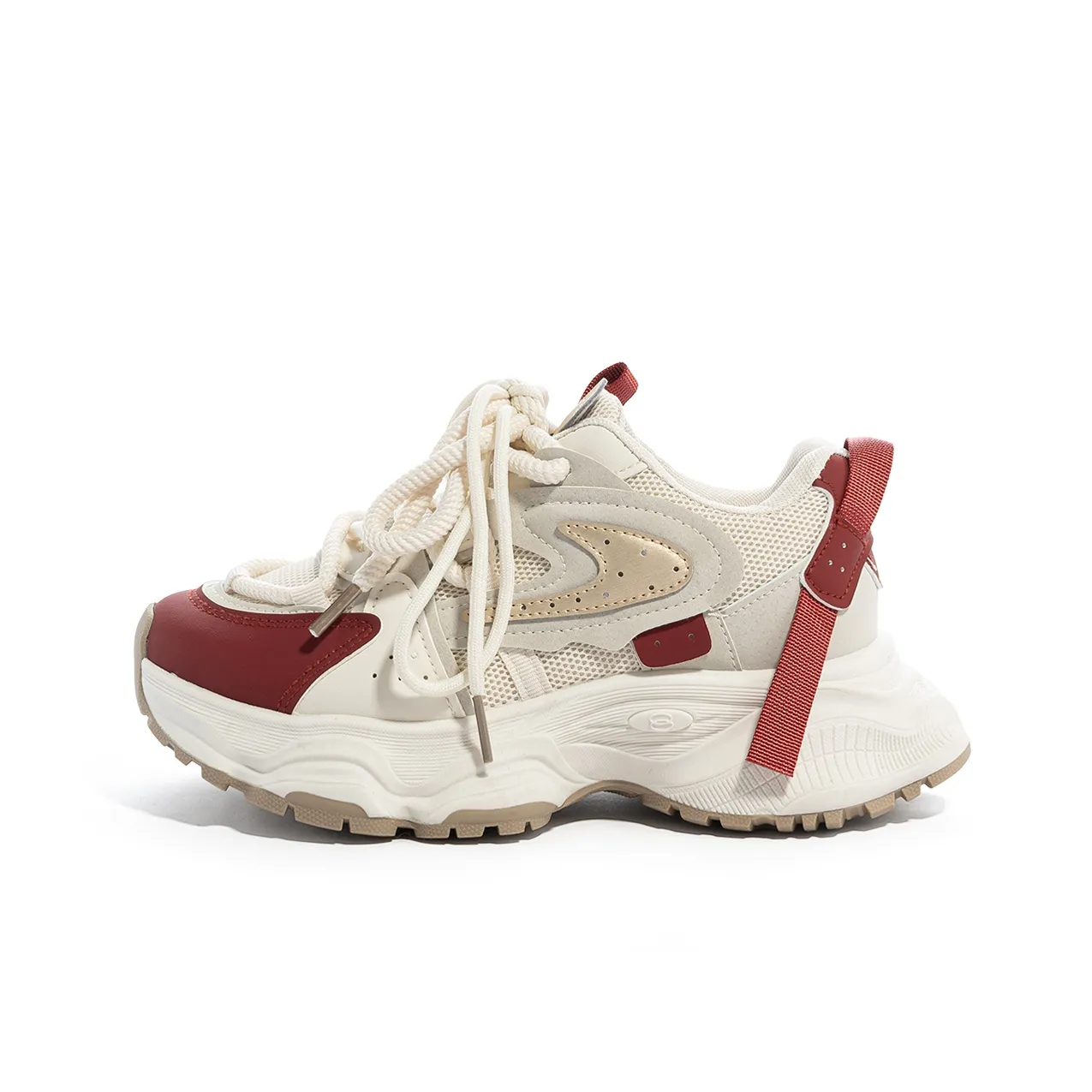 Humanism 1986 Cushioned Anti-Slip Wear-Resistant Lightweight Height Increasing Low-Top Chunky Sneakers Women's