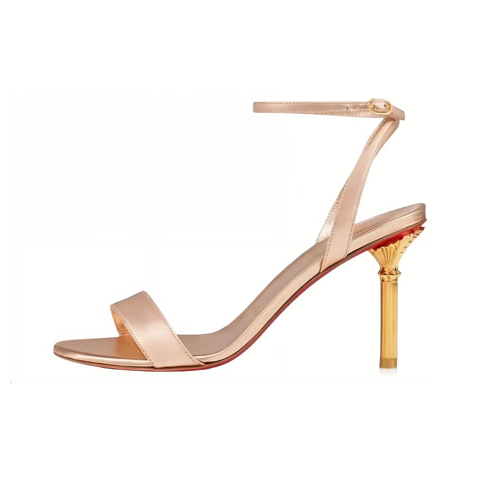CL LUBOTING One Strap Sandals 8.5cm Women's Gold
