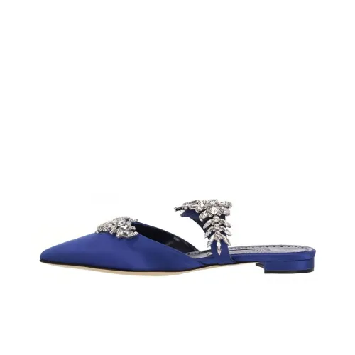 MANOLO BLAHNIK Домашние тапочки, синий, женские