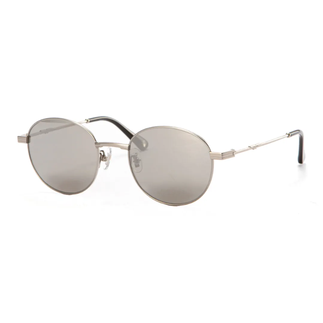 Police Titanium Round Sunglasses Unisex Silver
