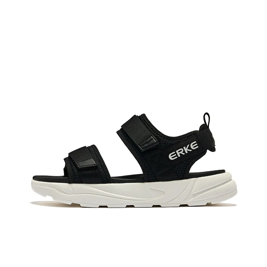 Erke Drifting Beach Sandals Men's Jet Black Microcrystal White