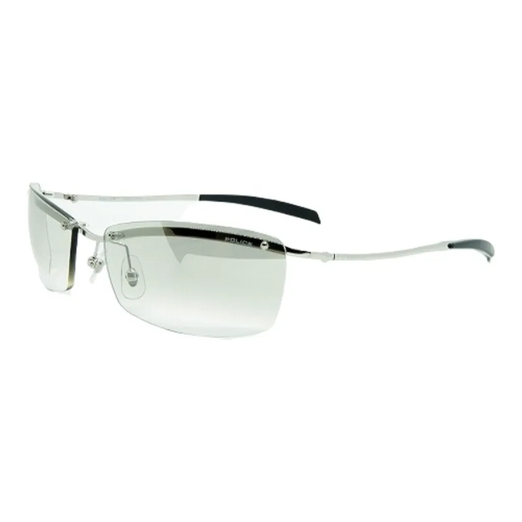 Police Titanium Nickel Alloy Irregular Shape Sunglasses Unisex Silver