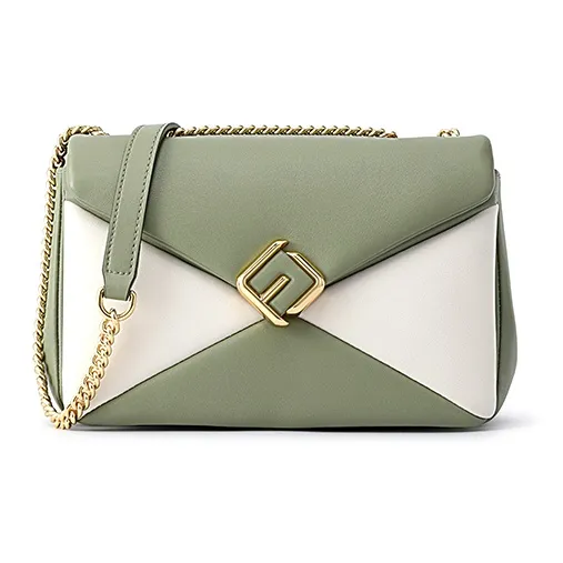 FION Сумка из натуральной коровьей кожи Маленькая Квадратная Сумка через плечо Сумка Маленькая Женская Матча Зеленая