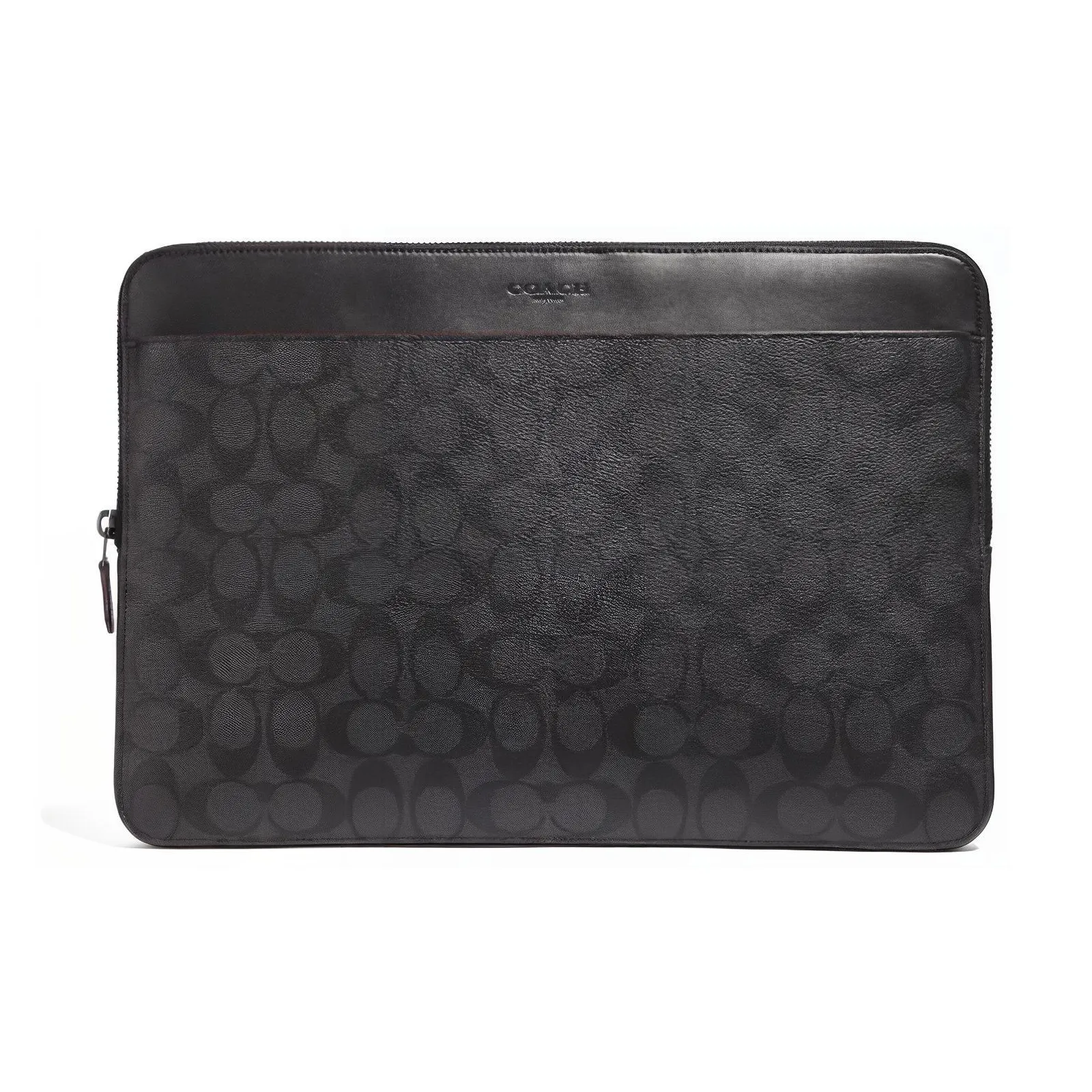 COACH Canvas With Leather Laptop Bag Clutch Large Size Men's Charcoal Black