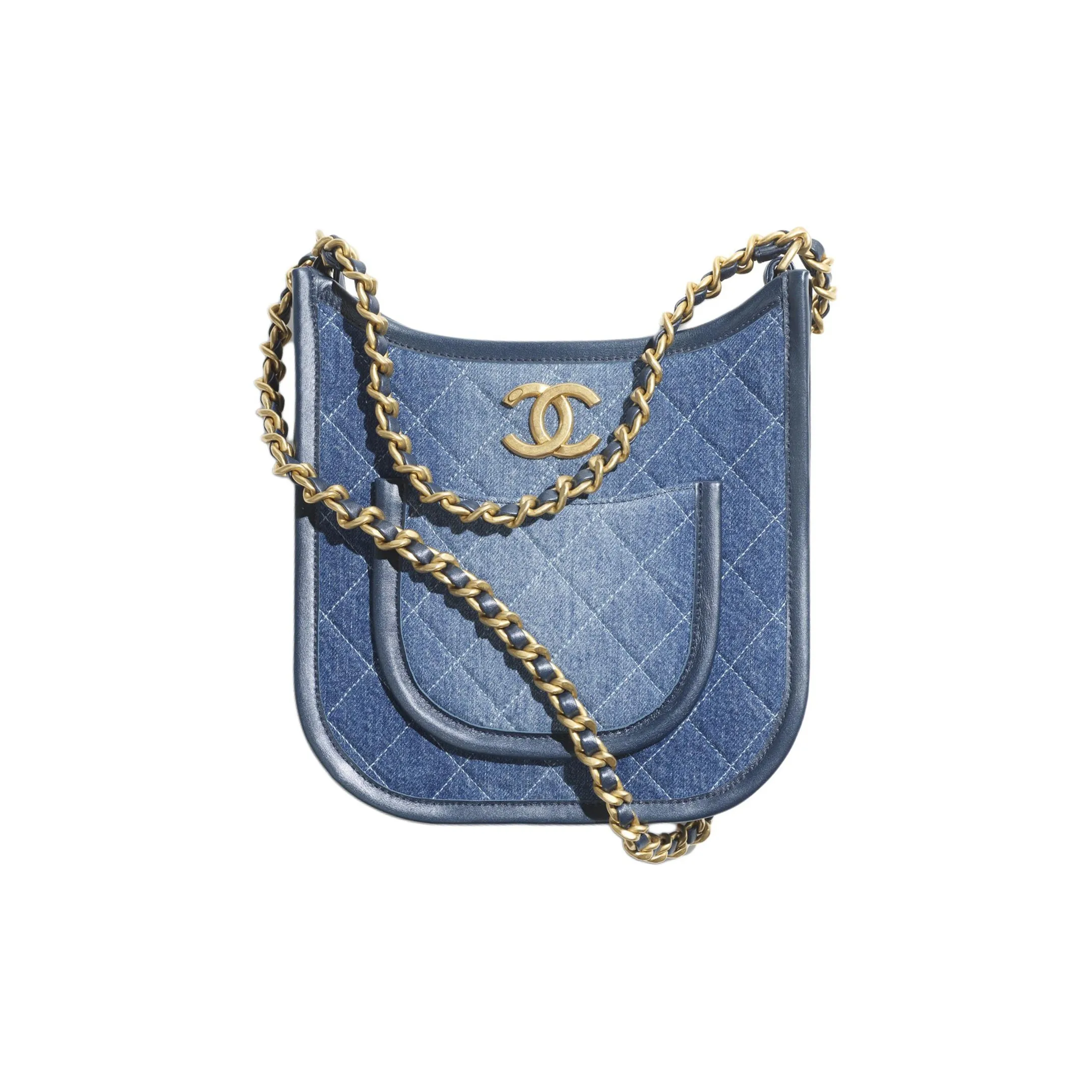 CHANEL Denim Shoulder Bag, Crossbody Bag Women's Blue