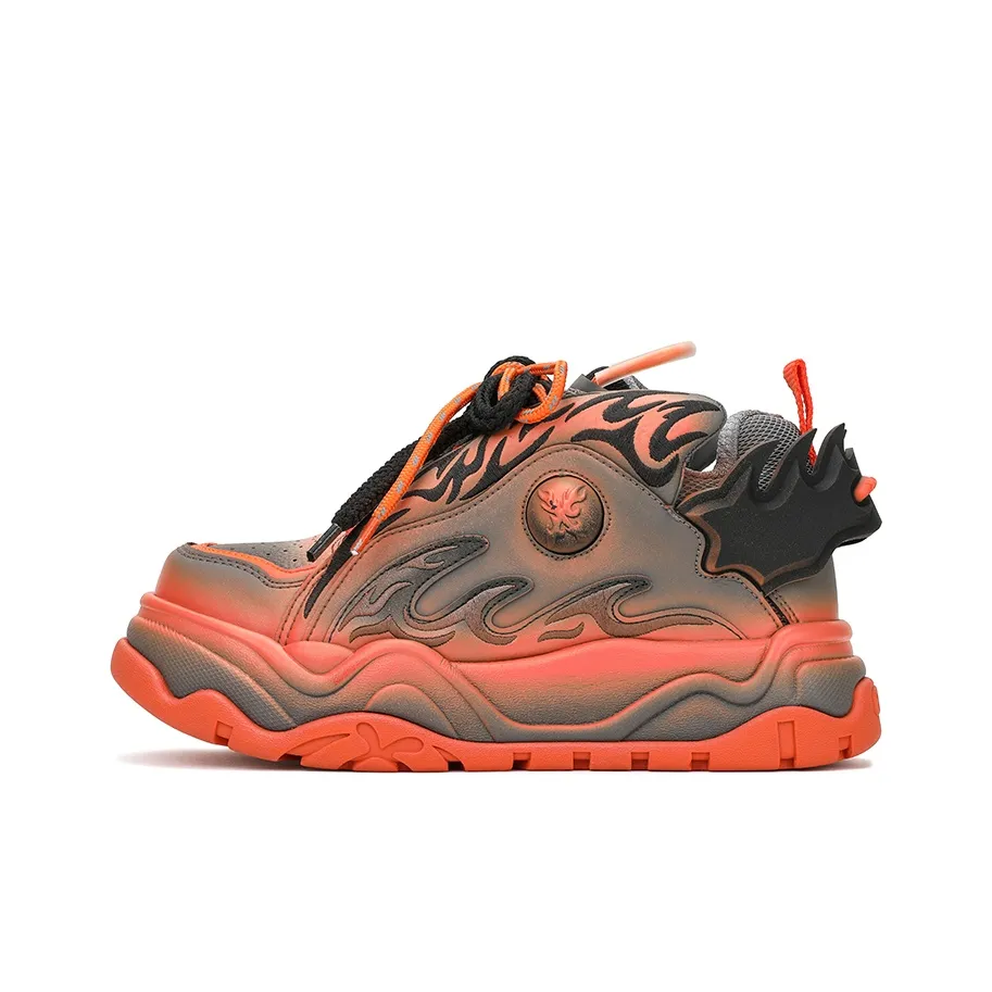 X·LUN Snowy Foot Collection Height Increasing Slip Resistant Low Top Skateboard Shoes Unisex Orange