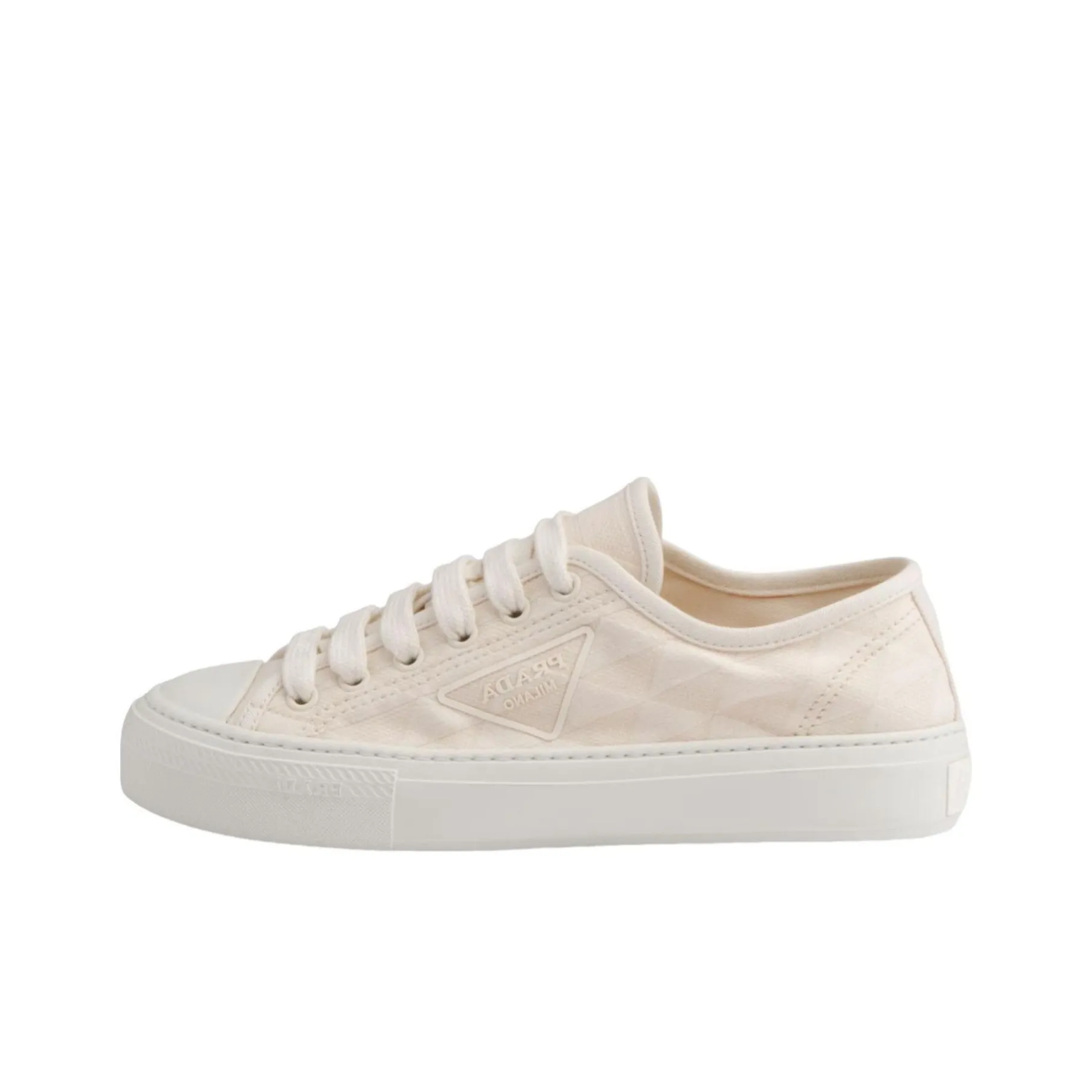 PRADA Triangle-logo Canvas Sneakers