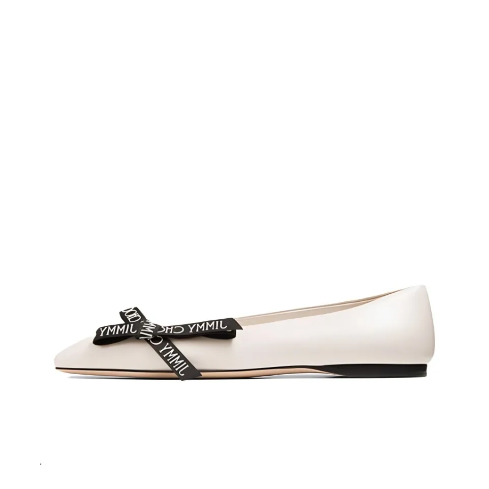 Jimmy Choo Veda Logo-bow Ballerina Pumps