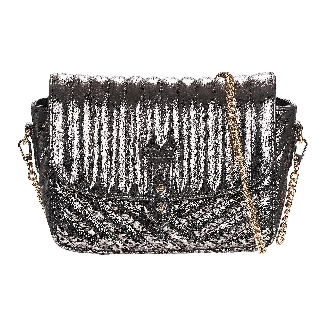 Petite Mendigote Cow Leather Crossbody Bag, Shoulder Bag Women's Gray