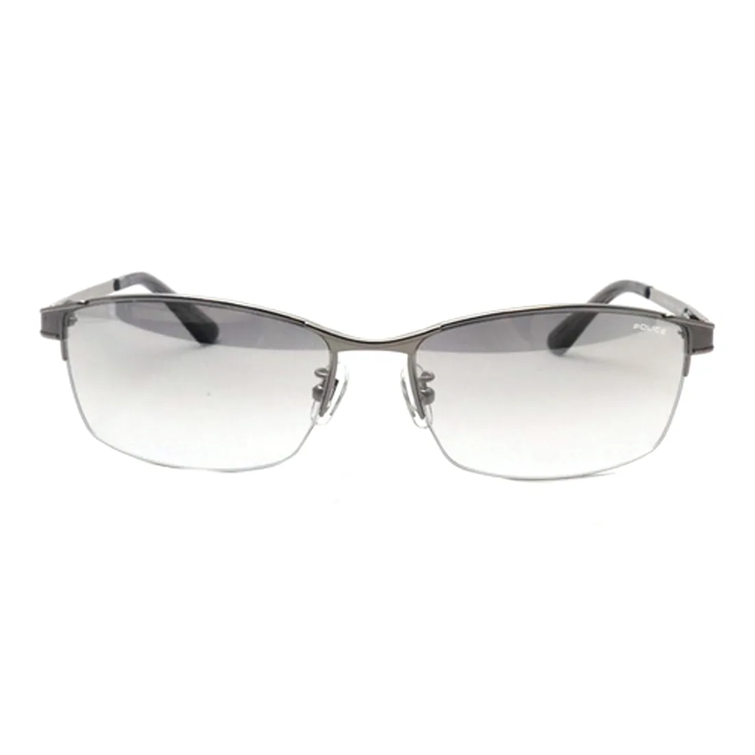 Police Titanium Irregular Shape Sunglasses Unisex Gray