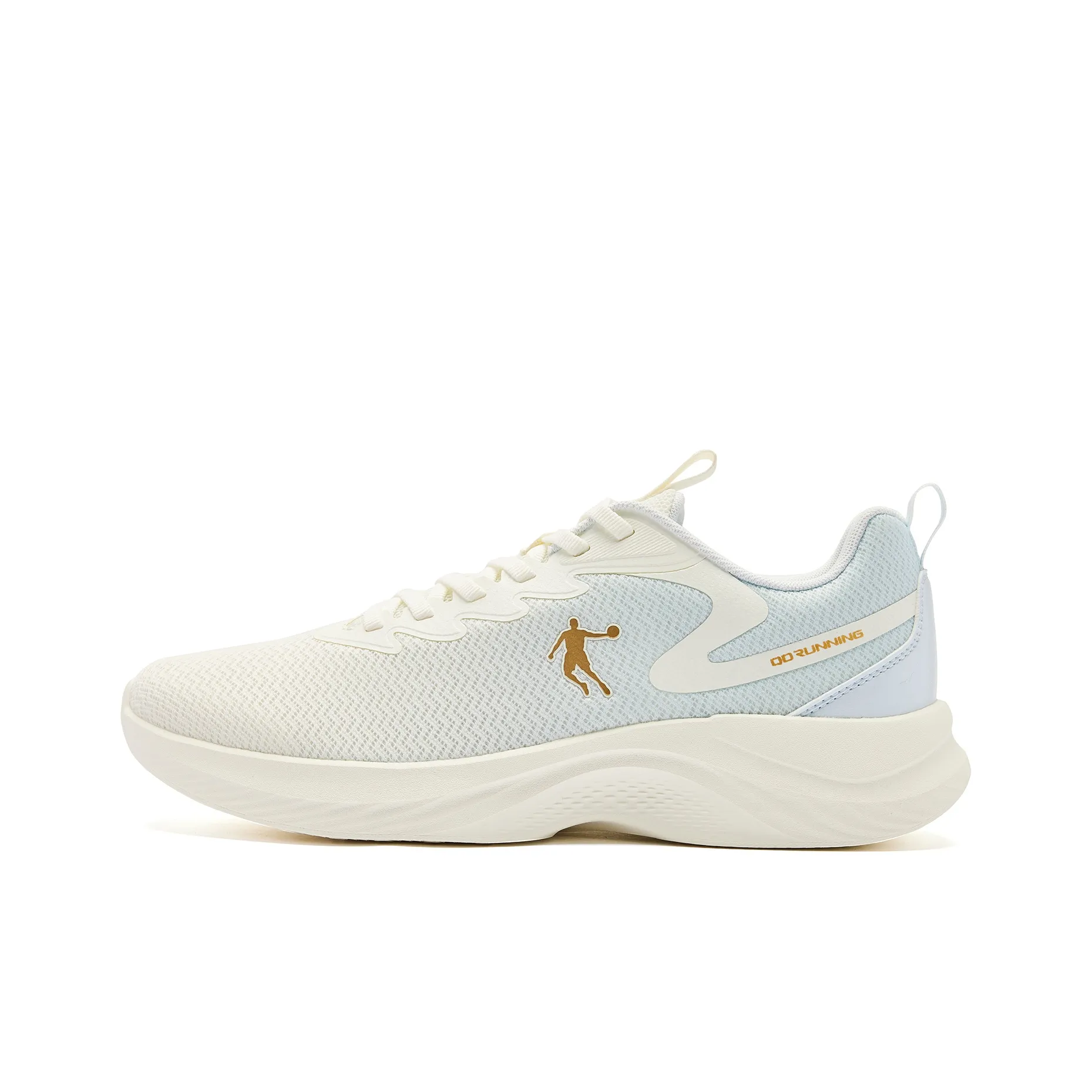 QIAODAN Balanced Lightweight Low Top Running Shoes Men's White Blue