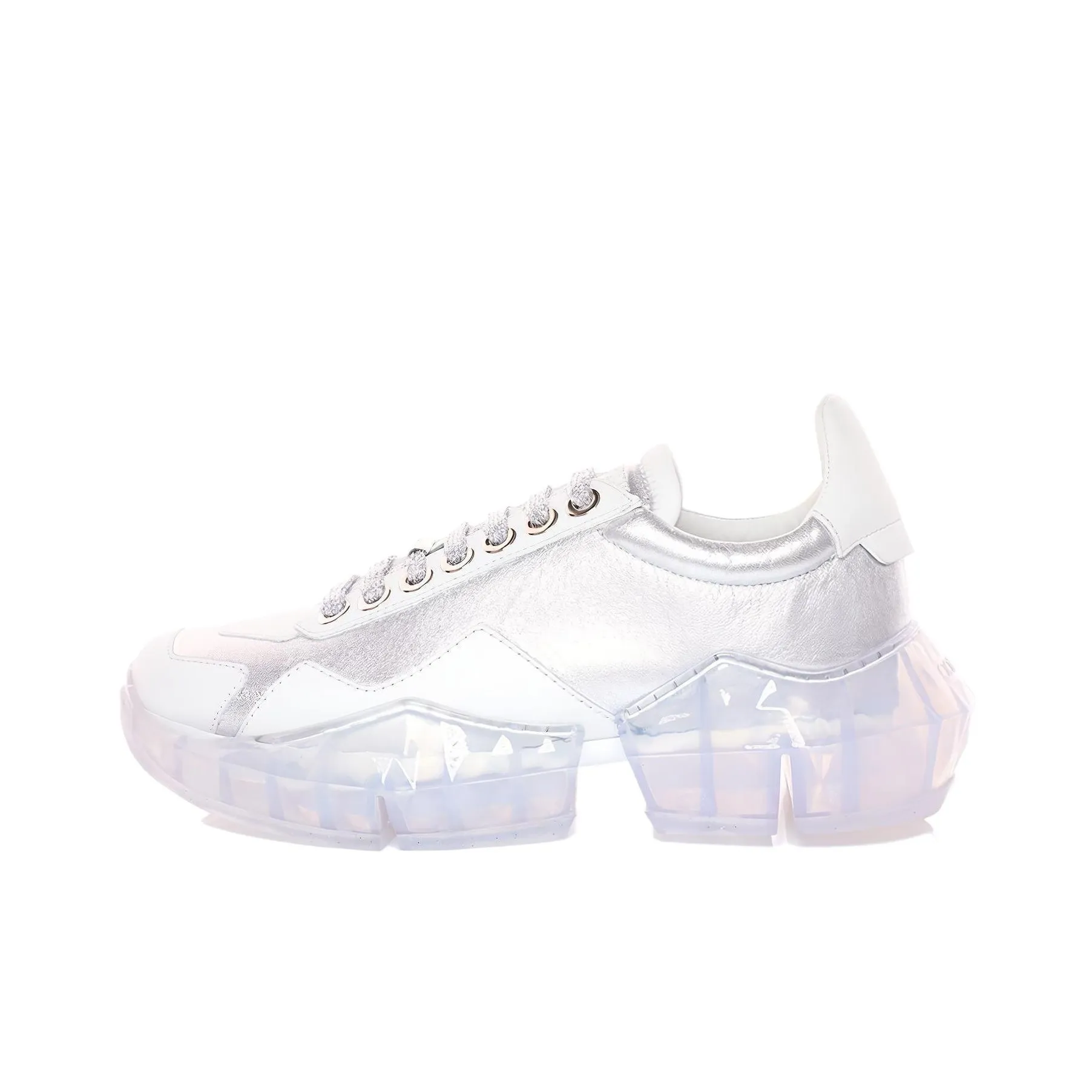 Jimmy Choo Diamond F Low Top Casual Shoes Women's Silver