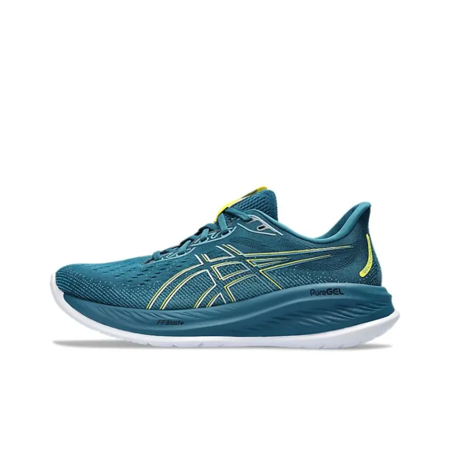 Asics Gel CUMULUS 26 Амортизация Износостойкий Низкий Топ Беговые кроссовки Мужские Синий Зеленый