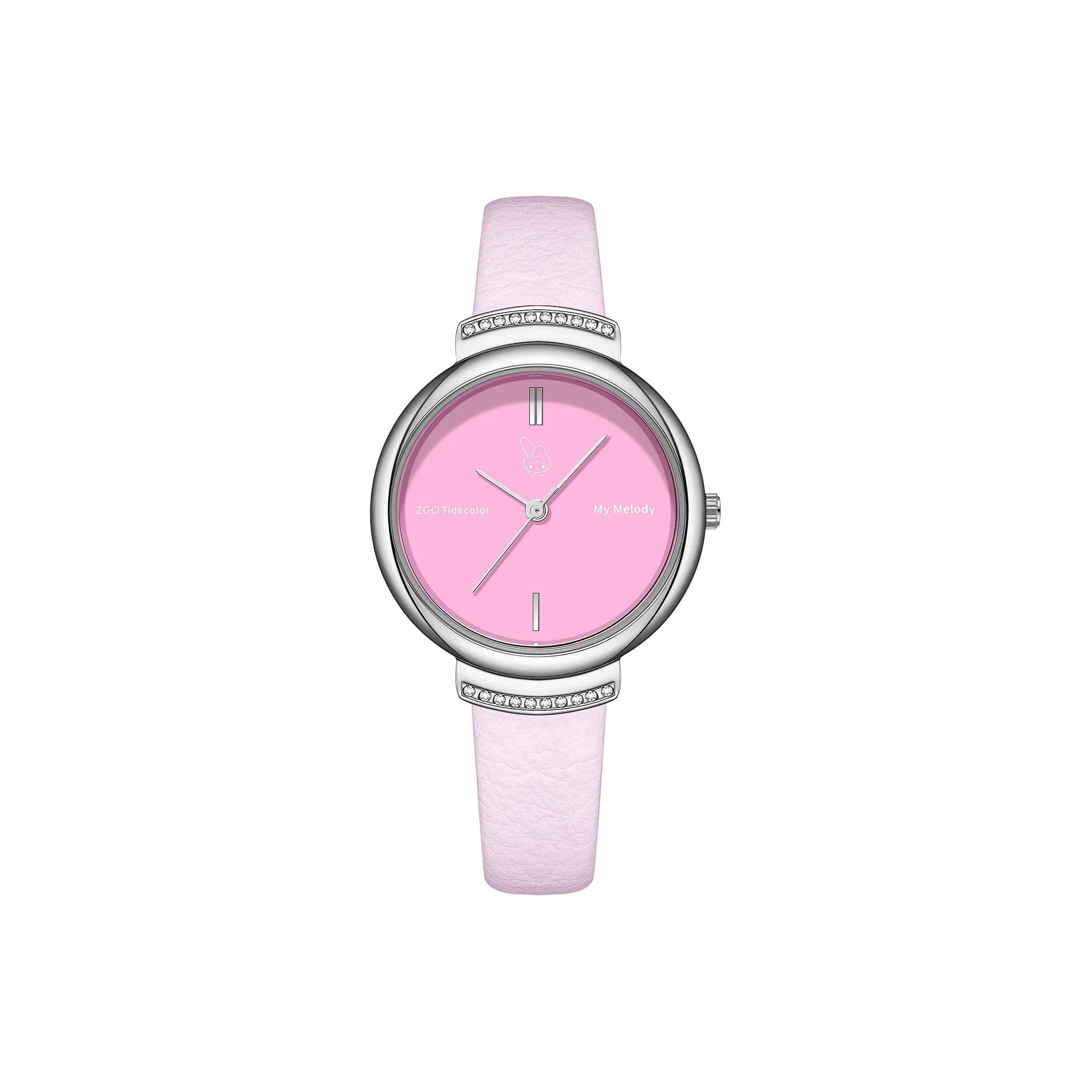 zgo CLEARANCE Sanrio Collaboration кварцевый механизм кожаный ремешок часы женские циферблат розовый