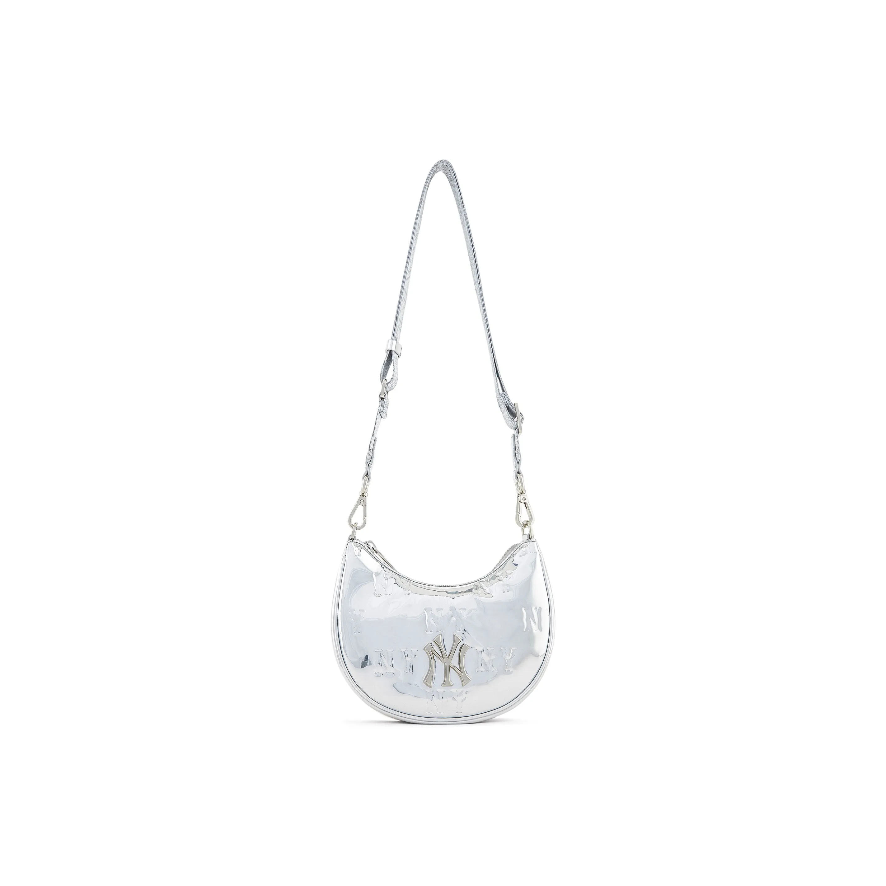 MLB New York Yankees Artificial Leather Shoulder Bag Handbag Shoulder Bag Student Backpack Women's Silver
