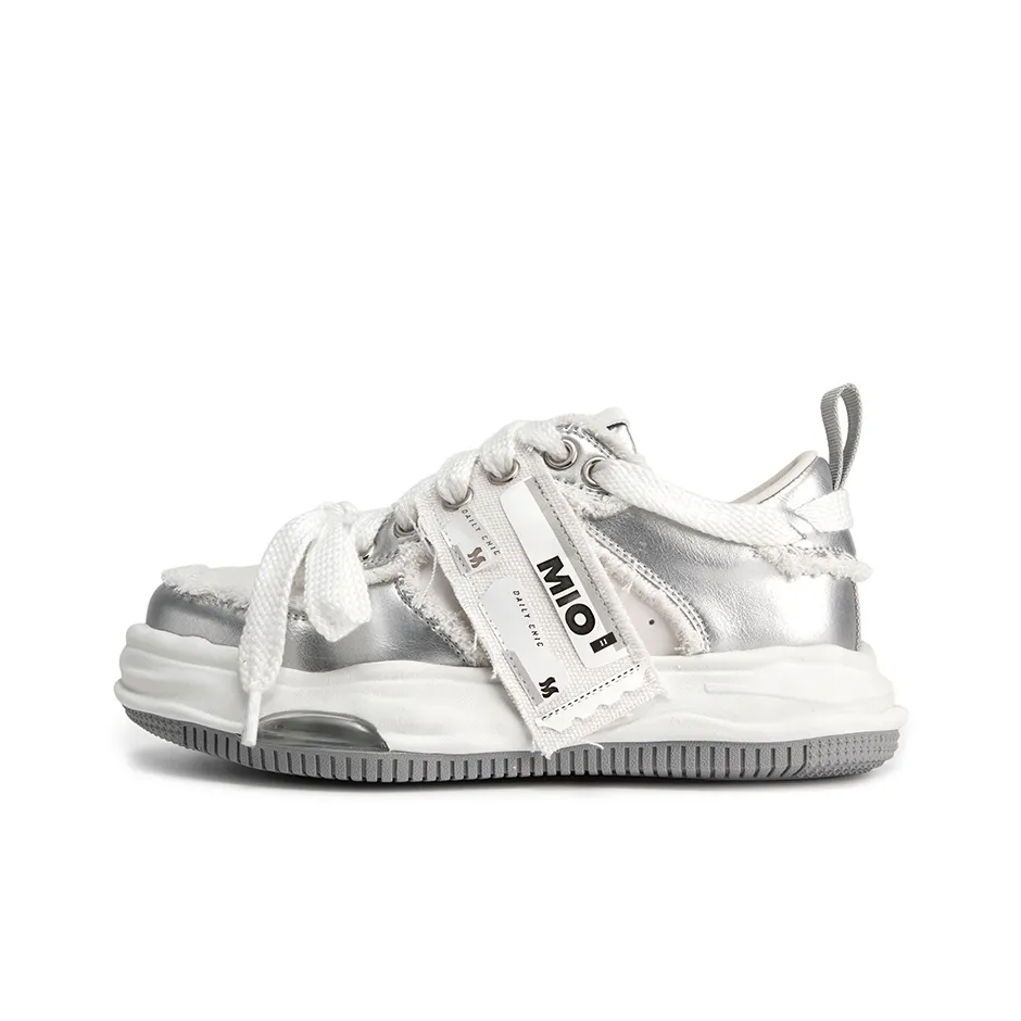 MIO Skateboard Shoes Unisex Low Top Silver/White Blue