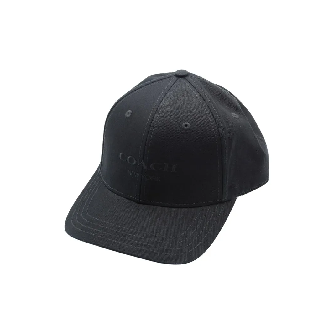 COACH Cotton, Leather Baseball Caps Men's Black