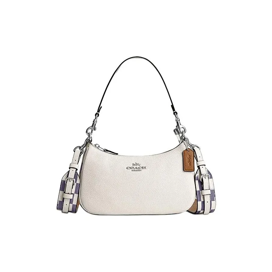 COACH Teri Cow Leather With Artificial Leather Portable Crossbody Bag, Shoulder Bag Women's Light Violet & Chalk White